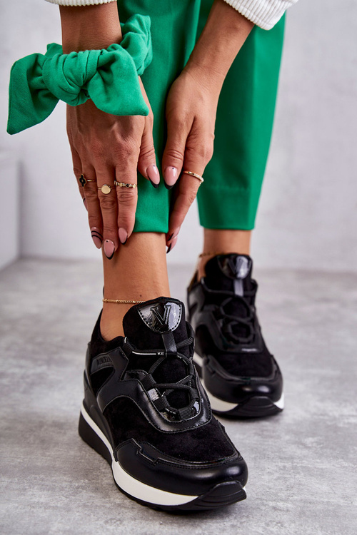 Sportowe Damskie Buty Sneakersy Czarne Colli