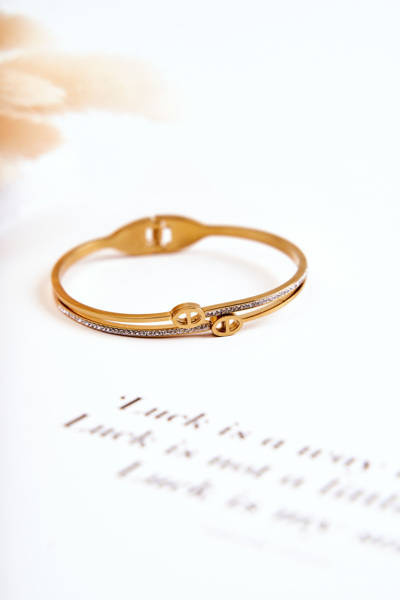 Damska Elegancka Bransoletka Stalowa Złota