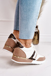 Damskie Sportowe Buty Sneakersy Białe-Khaki Lifestyle