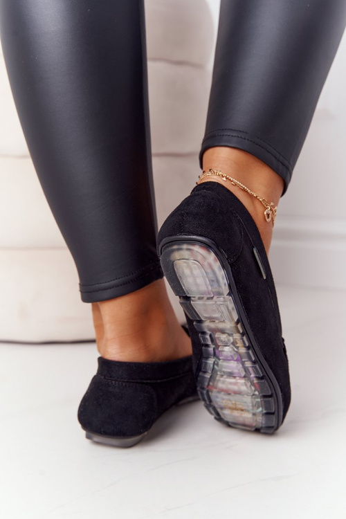 Damskie Zamszowe Mokasyny Czarne San Marino