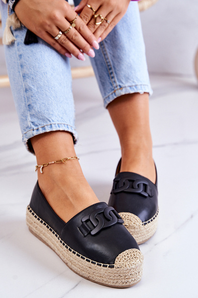 Klasyczne Espadryle Na Platformie Czarne Julianne