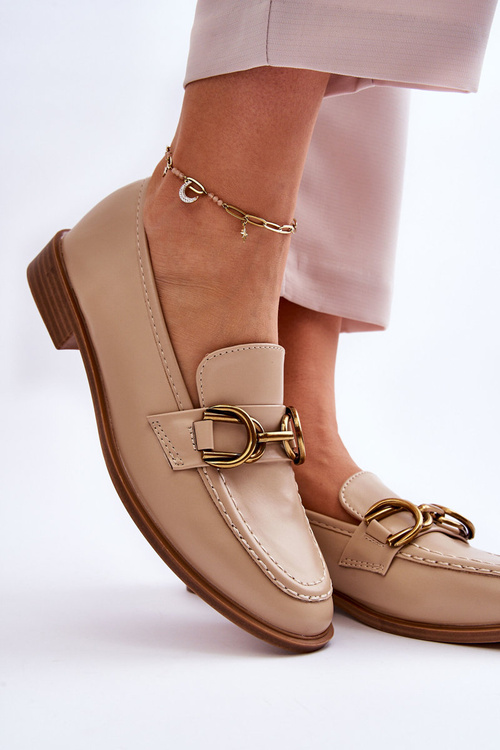 Klasyczne Mokasyny Damskie Beżowe Lorien