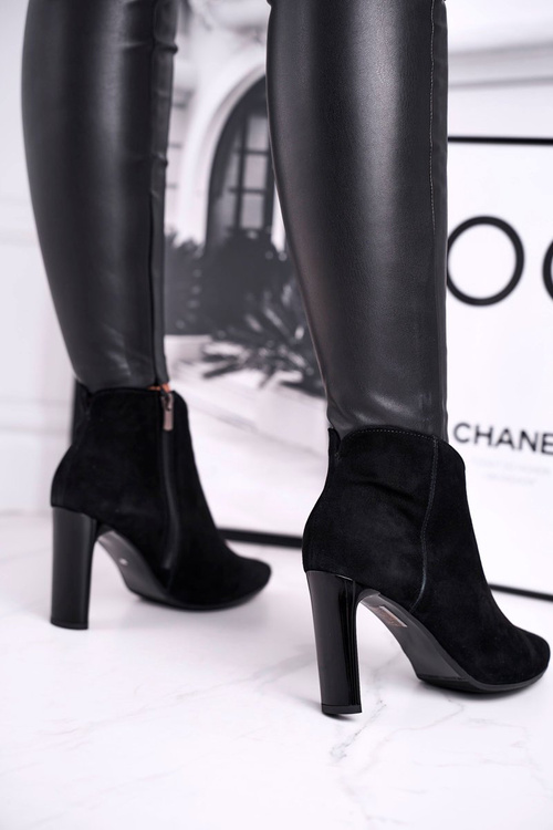 Damskie Botki na Słupku Laura Messi Czarne 2200