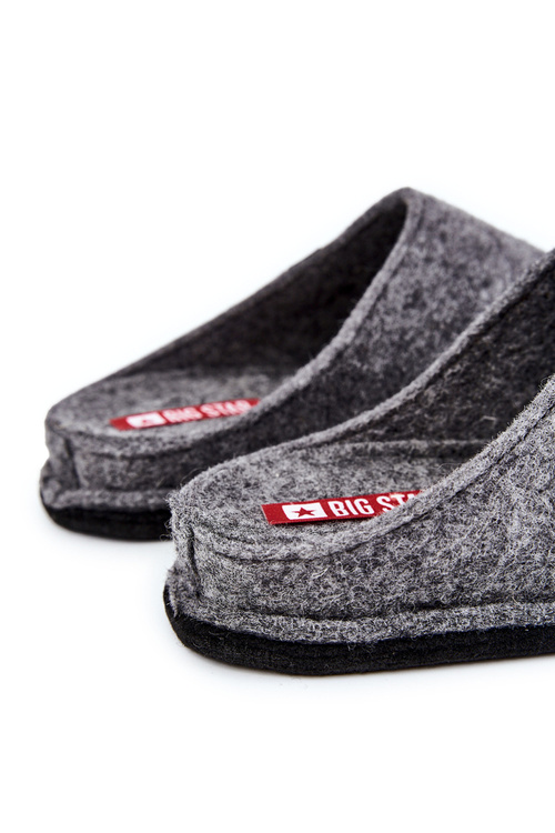 Klasyczne Męskie Papcie Big Star KK176001 Szare