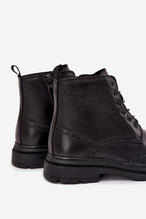 Skórzane Botki Męskie Lee Cooper LCJ-25-33-3961 Czarne