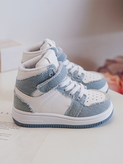 Dziecięce Buty Sportowe Jeansowe Biało-Niebieskie Milara