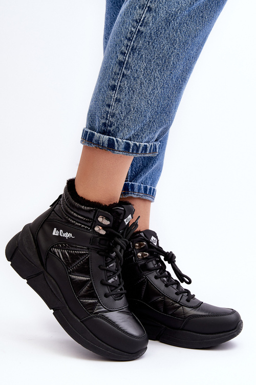Ocieplane Botki Damskie Na Platformie Lee Cooper LCJ-23-44-1984 Czarne