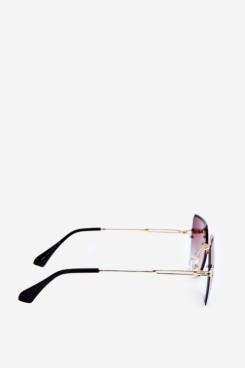 Damskie Okulary Przeciwsłoneczne Z Cieniowanymi Szkiełkami UV400 Złoto-Brązowe