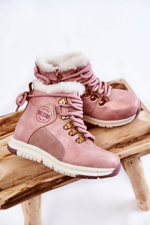 Dziecięce Ocieplane Botki Na Suwak Big Star KK374177 Różowe