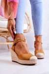 Damskie Espadryle Na Plecionej Platformie Camel Canillo