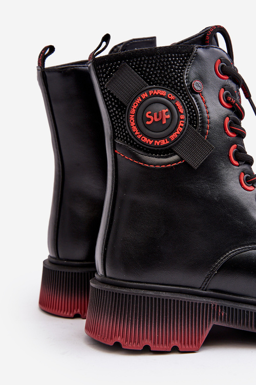 Dziecięce Ocieplane Trapery Botki Czarne Askya