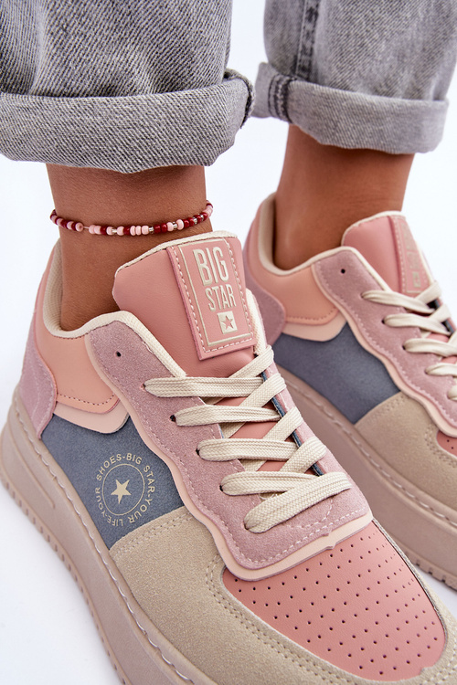 Buty Sportowe Damskie Big Star MM274233 Różowo-Beżowe