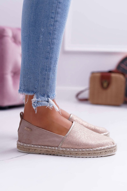 Espadryle Damskie Big Star Pleciona Podeszwa Beżowe DD274769