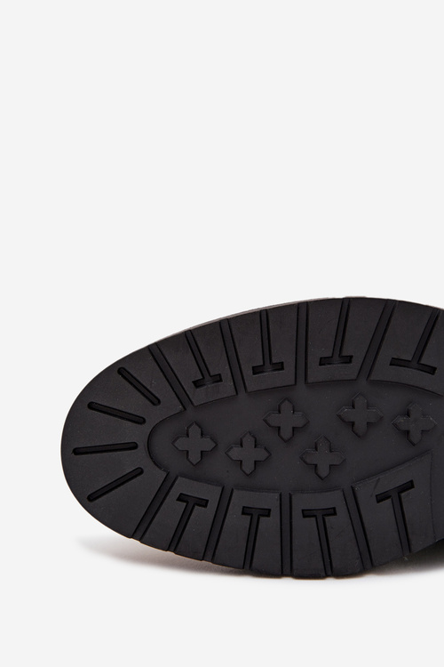 Skórzane Ocieplane Botki Męskie Na Zamek Big Star OO174148 Czarne