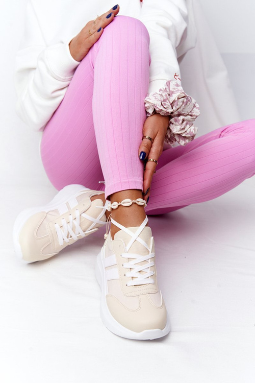 Damskie Sportowe Buty Sneakersy Beżowe Holiday