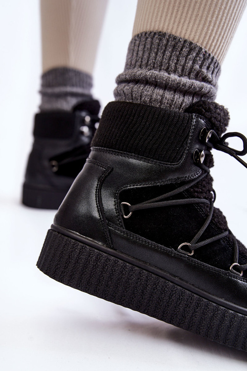 Damskie Botki Śniegowce La.Fi 280072B-QN Czarne