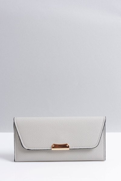 Stylowy Duży Szary Portfel Damski