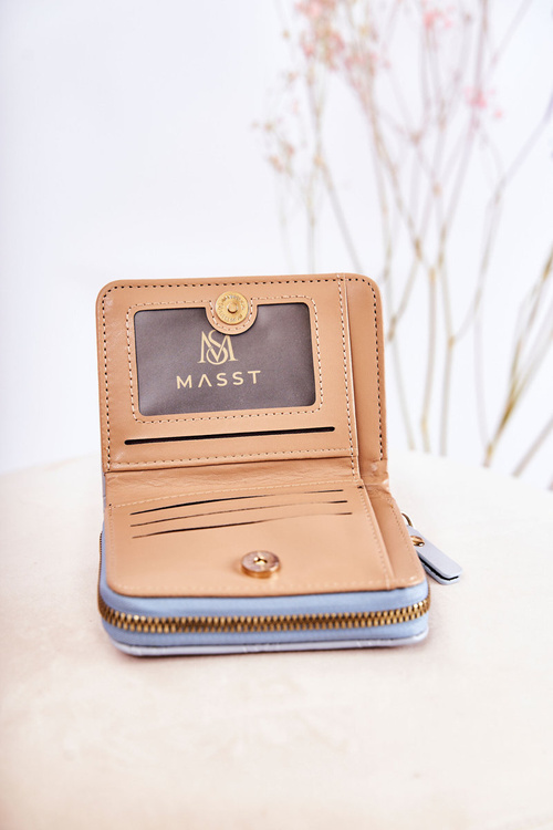 Damski Mały Portfel Z Ozdobą Jasnoniebieski Sanchos