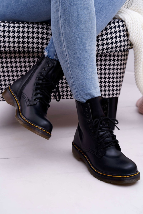 Damskie Botki Trapery Glany Czarne Gangsta