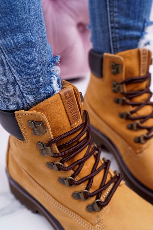 Damskie Botki Trapery Big Star Camel EE274035