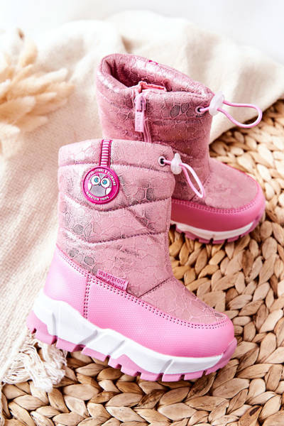 Dziecięce Ocieplane Śniegowce Na Suwak Różowe Layoth