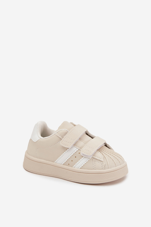 Dziecięce Buty Sportowe Sneakersy Z Eko Skóry Beżowe Renel