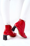 Skórzane Botki Na Słupku Maciejka Czerwone 05262-08