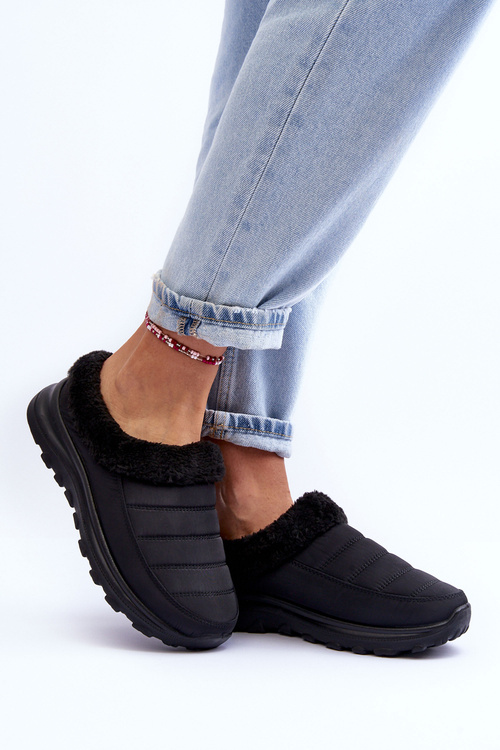 Wsuwane Niskie Śniegowce Czarne Olwina