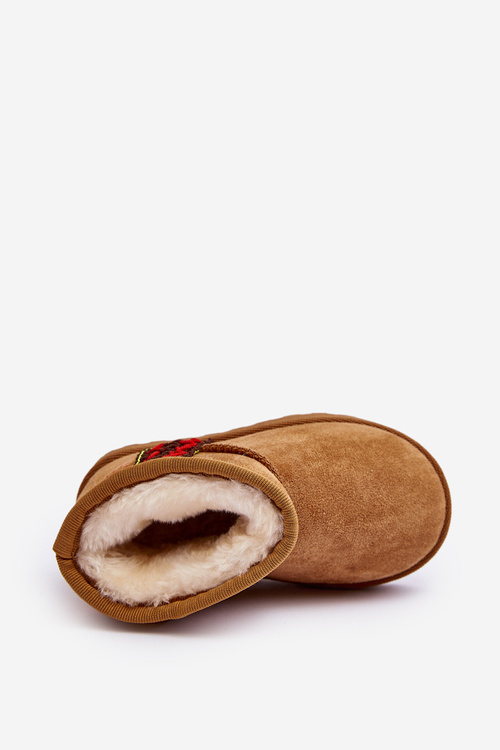 Śniegowce Botki Ocieplane Dziecięce Camel Leonora