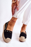 Damskie Espadryle Z Ćwiekami Czarne Laross