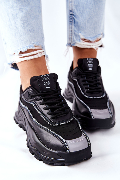 Damskie Sportowe Buty Cross Jeans II2R4018C Czarne
