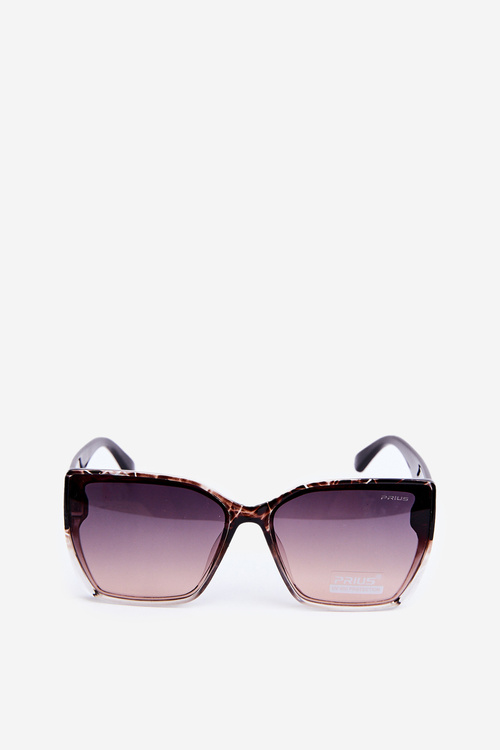 Damskie Klasyczne Okulary Przeciwsłoneczne Z Ozdobnymi Detalami UV400 Czarno-Brązowe