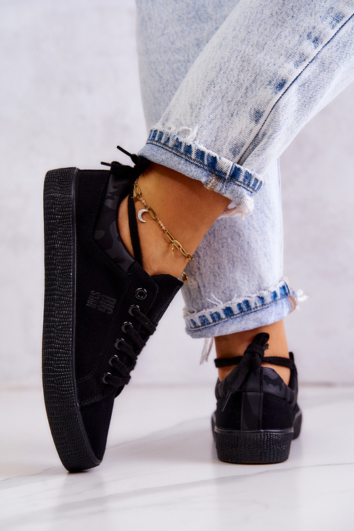 Damskie Niskie Tenisówki Big Star JJ274563 Czarne