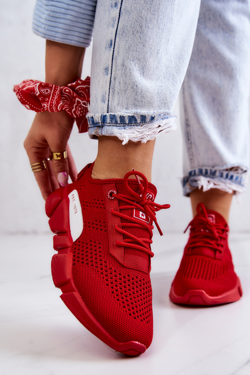 Damskie Buty Sportowe Memory Foam Big Star JJ274270 Czerwone