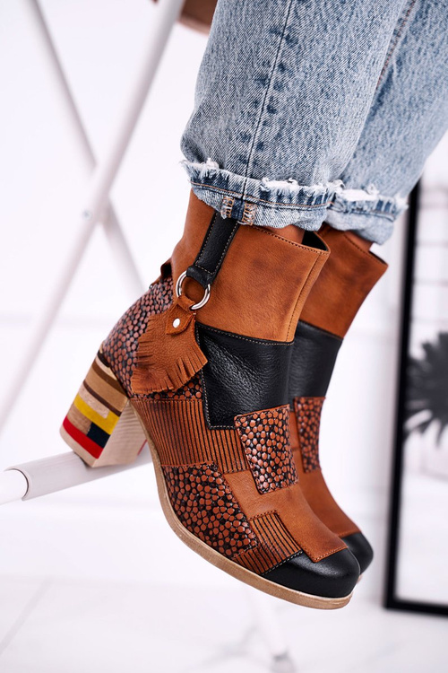 Botki Damskie Skórzane Maciejka Rude 04635-29