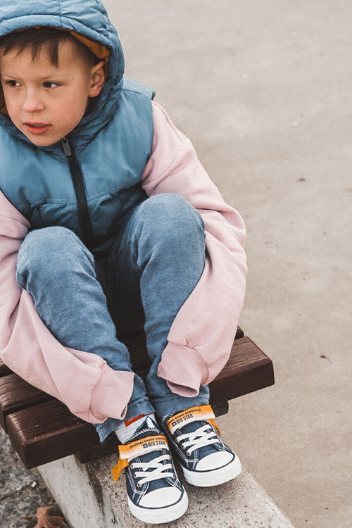 Dziecięce Niskie Trampki BIG STAR JJ374072 Granatowe