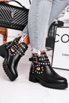 Botki Damskie Z Nitami Grunge Czarne Heavenly