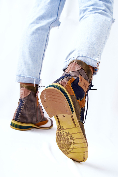 Botki Skórzane Sztyblety Maciejka Wielokolorowe 05095-39