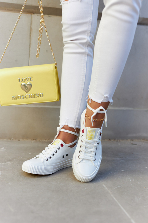 Damskie Niskie Trampki BIG STAR JJ274384 Białe