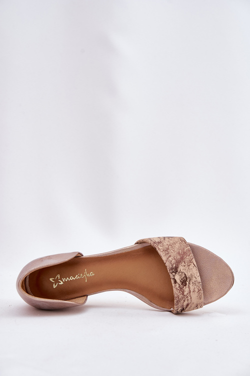 Skórzane Sandały Maciejka 01971-71 Złote