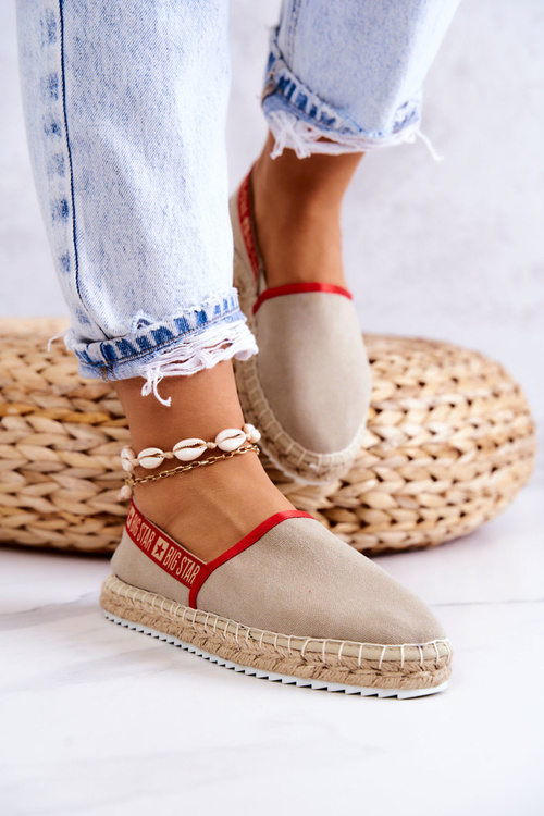 Materiałowe Espadryle Wsuwane Big Star JJ274879 Beżowe