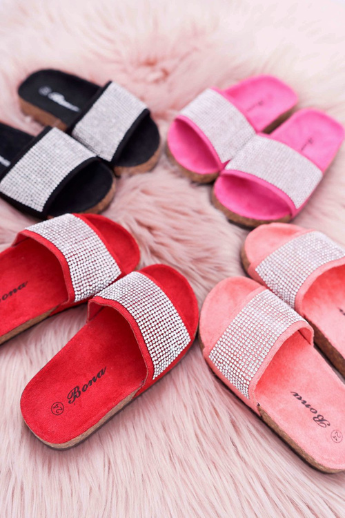 Dziecięce Czarne Klapki Na Korku Kryształki Malena