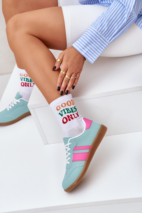 Niskie Sneakersy Damskie Z Eko Skóry Miętowe Nonalorin
