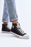 Damskie Klasyczne Wysokie Trampki Big Star T274027 Czarne