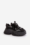 Sneakersy Damskie Na Masywnej Podeszwie Czarne Nevela