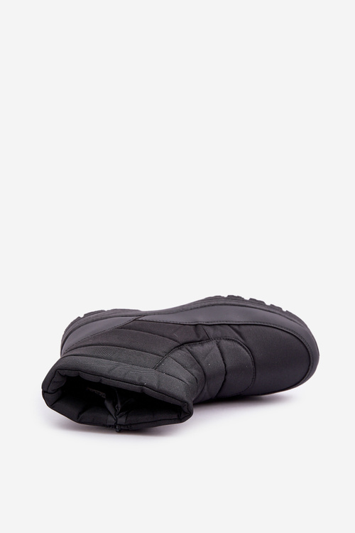 Śniegowce Męskie Na Zamek Ocieplane Futerkiem Czarne Linnora