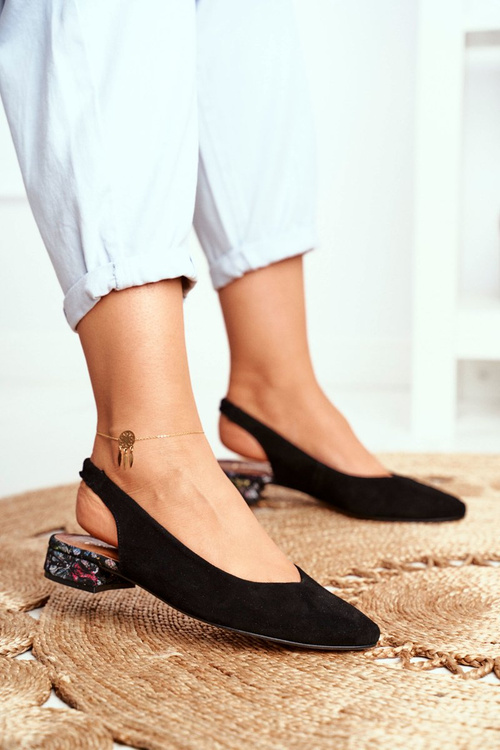 Baleriny Na Obcasie Maciejka Czarne 04482-01