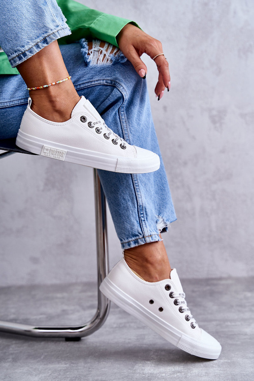 Damskie Skórzane Trampki Big Star KK274105 Białe