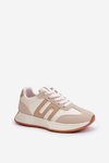 Sneakersy Buty Sportowe Na Platformie Damskie Beżowe Thari 