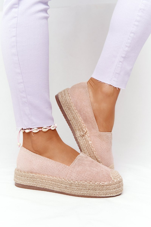 Espadryle Na Słomkowej Platformie Beżowe Highway